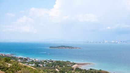 Fototapeta na wymiar Koh Larn View Point Wind Turbine Chonburi Province ,Thailand