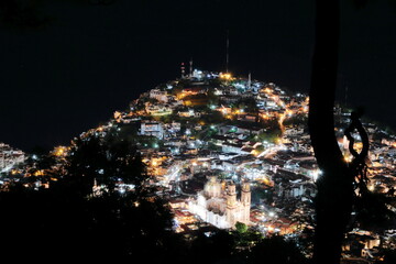 Night view in Taxco city, Mexico