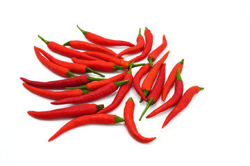 Red chili on white background.