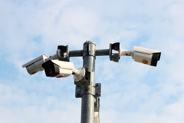 Traffic security CCTV cameras on road