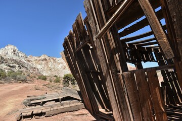 Abandoned cabin in the desert