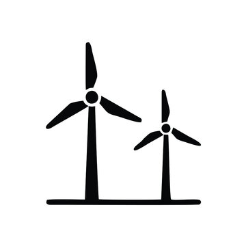 Wind Turbine Offshore Icon On White Background. Offshore Wind Turbine Logo. Floating Wind Turbine Sign. Flat Style.