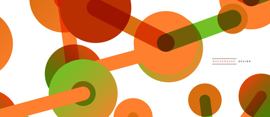 Line points connections geometric abstract background. Circles connected by lines. Trendy techno business template for wallpaper, banner, background or landing