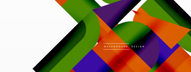 Minimal geometric abstract background. Circle square and triangle design. Trendy techno business template for wallpaper, banner, background or landing