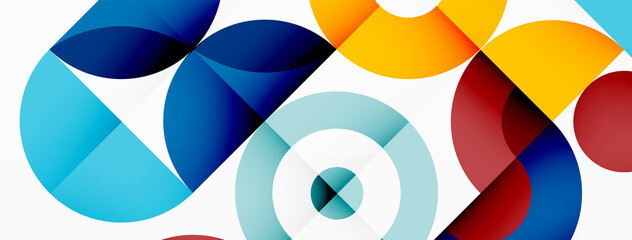 Colorful circle abstract background. Minimal geometric template for wallpaper, banner, presentation