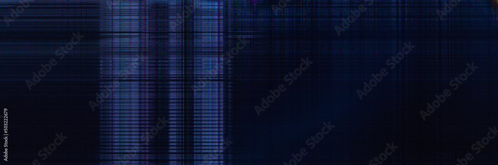 Poster dark abstract digital background: damaged screen matrix with interference of monitor and camera matr