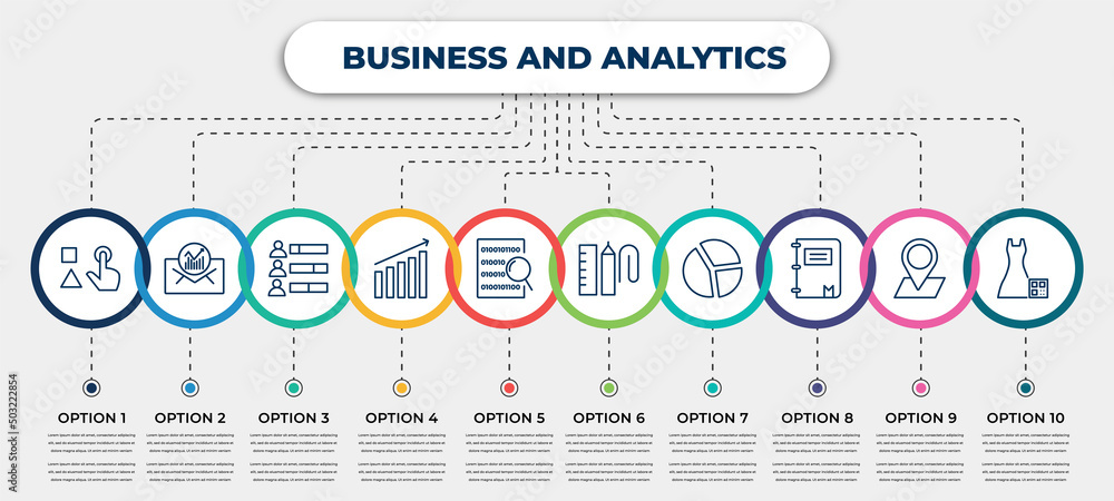 Poster vector infographic template with icons and 10 options or steps. infographic for business and analyti