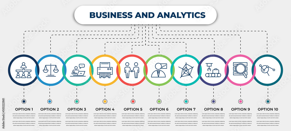 Poster vector infographic template with icons and 10 options or steps. infographic for business and analyti