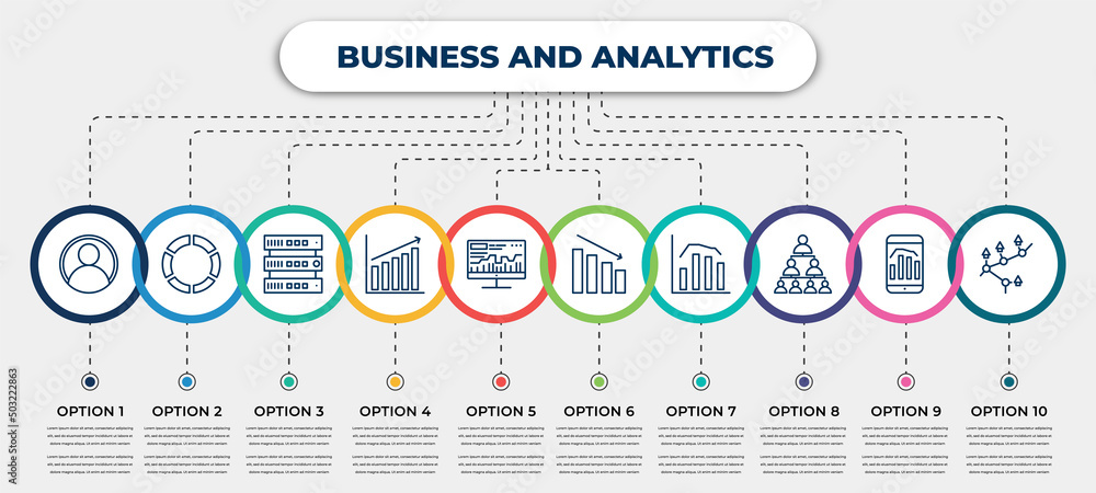 Poster vector infographic template with icons and 10 options or steps. infographic for business and analyti