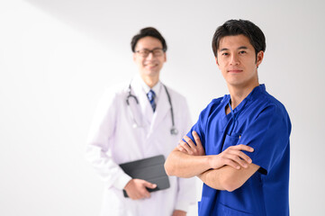 Fototapeta premium 男性医療イメージ 外科医 看護師