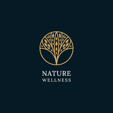 Nature trees logo design vector illustration