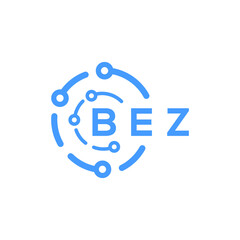 BEZ technology letter logo design on white  background. BEZ creative initials technology letter logo concept. BEZ technology letter design. - obrazy, fototapety, plakaty