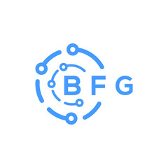 BFG technology letter logo design on white  background. BFG creative initials technology letter logo concept. BFG technology letter design.