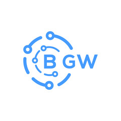 BGW technology letter logo design on white  background. BGW creative initials technology letter logo concept. BGW technology letter design.