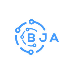 BJA technology letter logo design on white  background. BJA creative initials technology letter logo concept. BJA technology letter design.