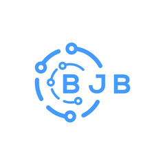 BJB technology letter logo design on white  background. BJB creative initials technology letter logo concept. BJB technology letter design.
