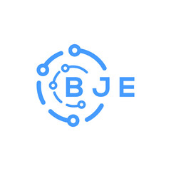 BJE technology letter logo design on white  background. BJE creative initials technology letter logo concept. BJE technology letter design.