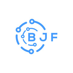 BJF technology letter logo design on white  background. BJF creative initials technology letter logo concept. BJF technology letter design.