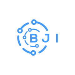 BJI technology letter logo design on white  background. BJI creative initials technology letter logo concept. BJI technology letter design.
