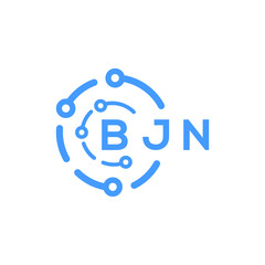BJN technology letter logo design on white  background. BJN creative initials technology letter logo concept. BJN technology letter design.