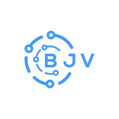 BJV technology letter logo design on white  background. BJV creative initials technology letter logo concept. BJV technology letter design.