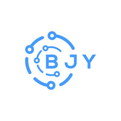 BJY technology letter logo design on white  background. BJY creative initials technology letter logo concept. BJY technology letter design.
