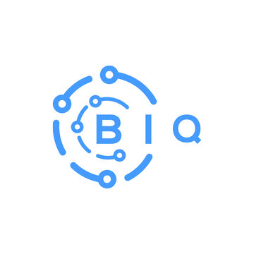 BIQ technology letter logo design on white  background. BIQ creative initials technology letter logo concept. BIQ technology letter design.