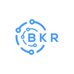BKR technology letter logo design on white  background. BKR creative initials technology letter logo concept. BKR technology letter design.
