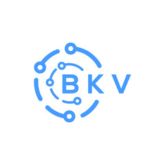 BKV technology letter logo design on white  background. BKV creative initials technology letter logo concept. BKV technology letter design.
