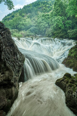 The Huangguoshu waterfall in Anshun, Guizhou, China. Long exposure photography.