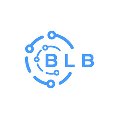 BLB technology letter logo design on white  background. BLB creative initials technology letter logo concept. BLB technology letter design.
