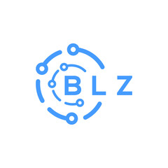 BLZ technology letter logo design on white  background. BLZ creative initials technology letter logo concept. BLZ technology letter design.
