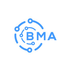 BMA technology letter logo design on white  background. BMA creative initials technology letter logo concept. BMA technology letter design.
