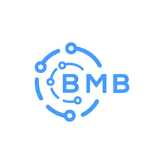 BMB technology letter logo design on white  background. BMB creative initials technology letter logo concept. BMB technology letter design.
