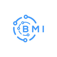 BMI technology letter logo design on white  background. BMI creative initials technology letter logo concept. BMI technology letter design.

