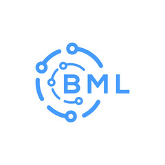BML technology letter logo design on white  background. BML creative initials technology letter logo concept. BML technology letter design.
