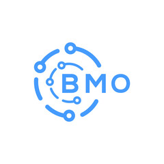 BMO technology letter logo design on white  background. BMO creative initials technology letter logo concept. BMO technology letter design.
