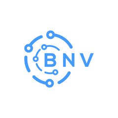 BNV technology letter logo design on white  background. BNV creative initials technology letter logo concept. BNV technology letter design.