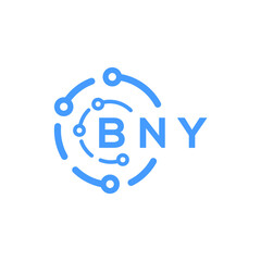 BNY technology letter logo design on white  background. BNY creative initials technology letter logo concept. BNY technology letter design.