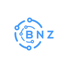 BNZ technology letter logo design on white  background. BNZ creative initials technology letter logo concept. BNZ technology letter design.
