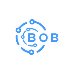 BOB technology letter logo design on white  background. BOB creative initials technology letter logo concept. BOB technology letter design.