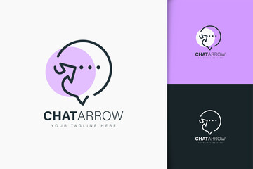 Chat arrow logo design linear style