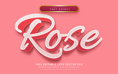 rose 3d style text effect