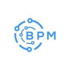 BPM technology letter logo design on white  background. BPM creative initials technology letter logo concept. BPM technology letter design.