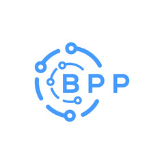 BPP technology letter logo design on white  background. BPP creative initials technology letter logo concept. BPP technology letter design.