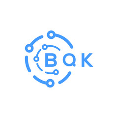 BQK technology letter logo design on white  background. BQK creative initials technology letter logo concept. BQK technology letter design.