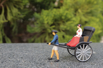 the Mini of vintage oriental rickshaw cab