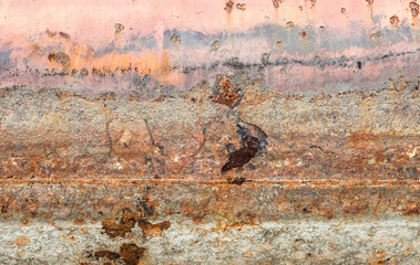 Damaged rustic iron sheet close up shot for background
