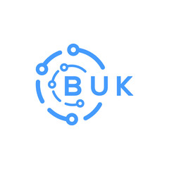 BUK technology letter logo design on white  background. BUK creative initials technology letter logo concept. BUK technology letter design.