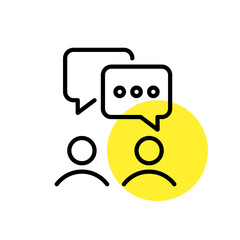 Two people messaging. Pixel perfect, editable stroke line art icon